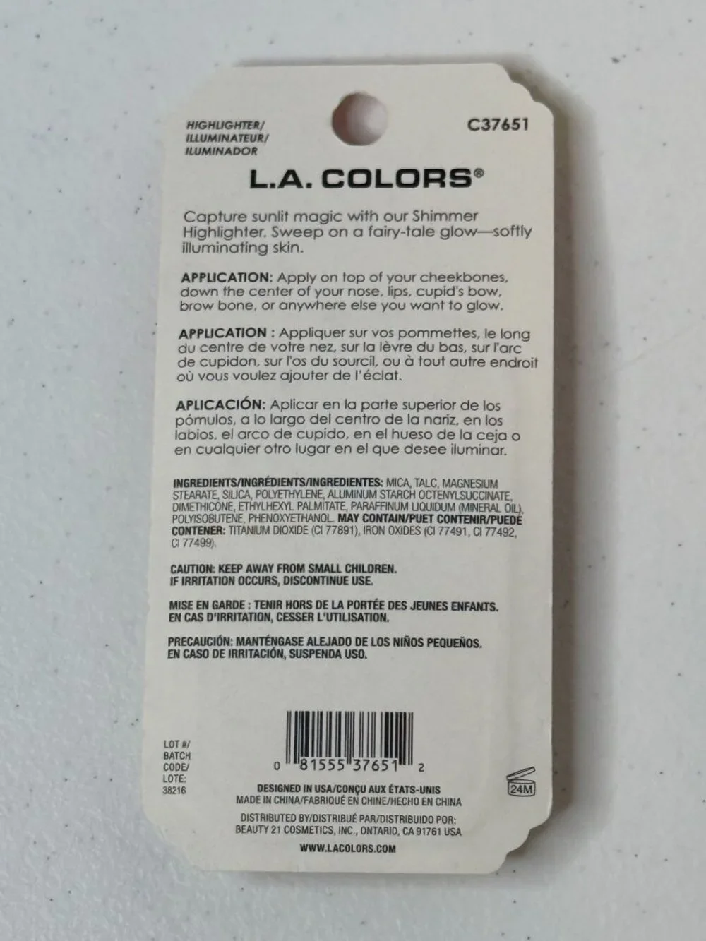 L.A. Colors Shimmer Highlighter Whimsy C37651 Pressed Powder Glow New